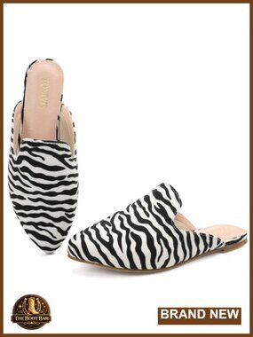 Women's Pointed Toe Mule Flats Backless Slip-On Dressy Shoes